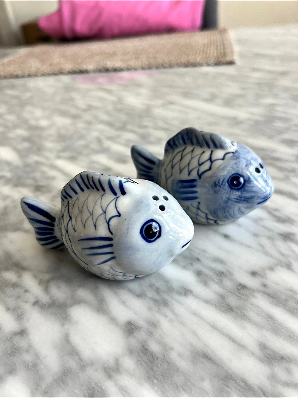 Blue & White Fish Salt & Pepper Shakers